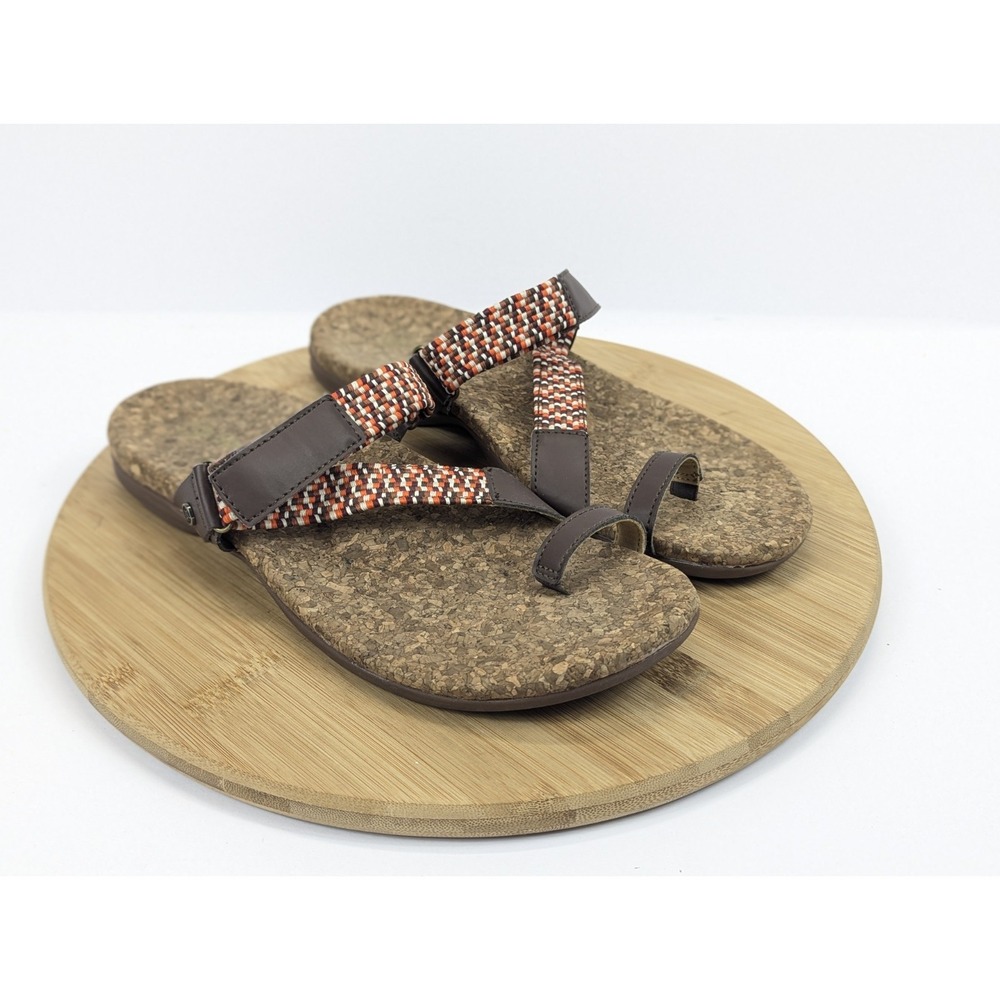 Spenco Sandals Orthotic Womans‎ 9.5 Slip On Toe Loop Island Slides Flats Cork